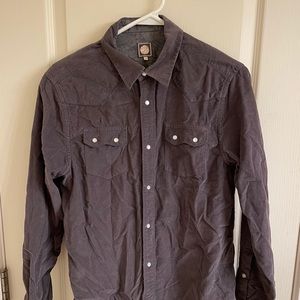 Pretty Green Mens S Corduroy Shirt Pearl Buttons